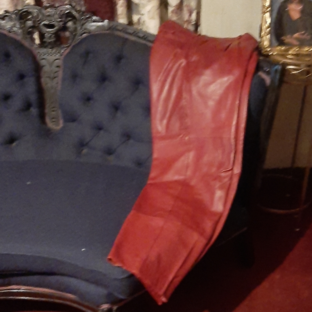Leather pants _Mens Burgundy/Red